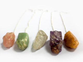 6x Natural Stone Pendulums - Assorted