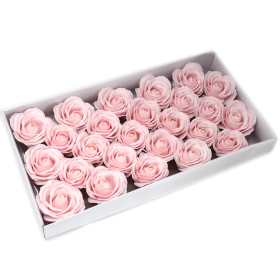 25x Craft Soap Flowers - Lrg Rose - Pink