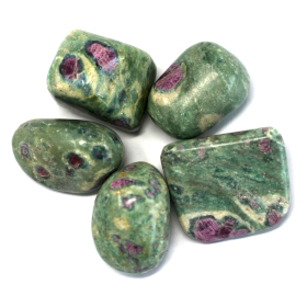 4x Premium Tumble Stones - Ruby with Fuchsite