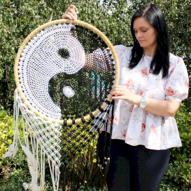 Bali Dream Catchers - Extra Large Ying Yang D: 50cm
