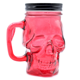 24x Funky Mason Jar - Skull - Red