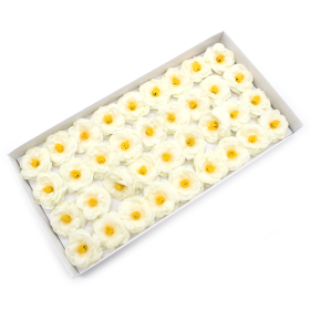 36x Craft Soap Flower - Camellia - Cream