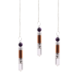 3x Pendulum with Copper, Amethyst, Quartz