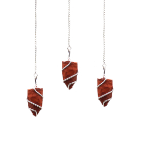 3x Raw Gemstone Pendulum - Red Jasper