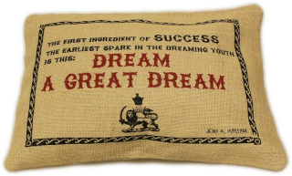 4x Washed Jute Cover 38x25cm - A Great Dream