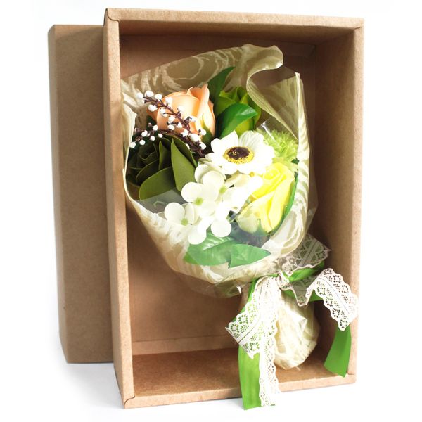 Boxed Hand Soap Flower Bouquet - Greens (Full Carton)