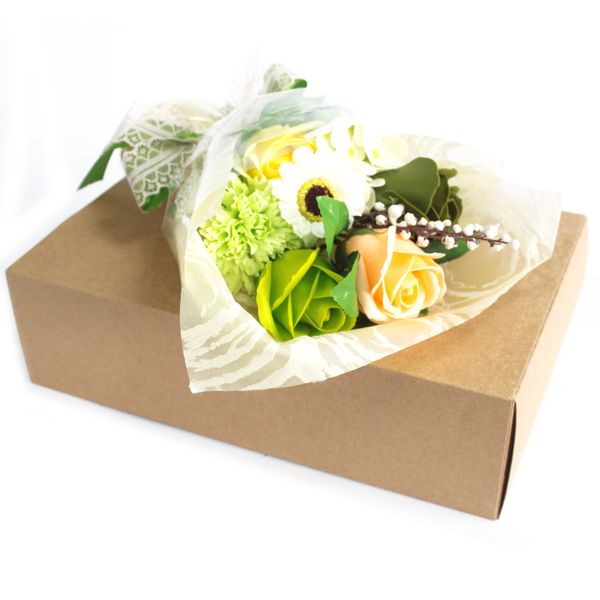 Boxed Hand Soap Flower Bouquet - Greens (Full Carton)