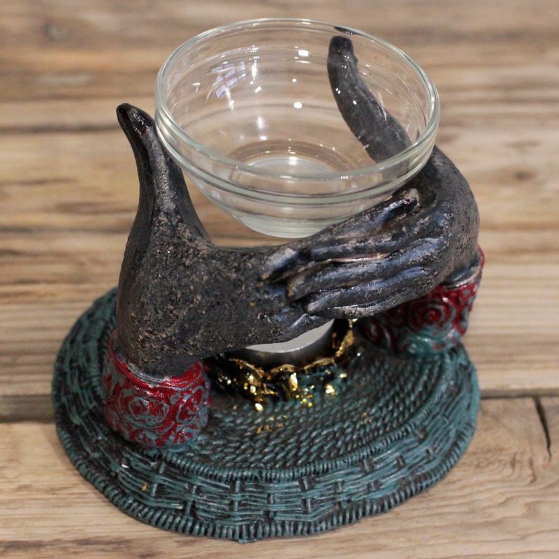 Antique Buddha - Om Hands Oil Burner