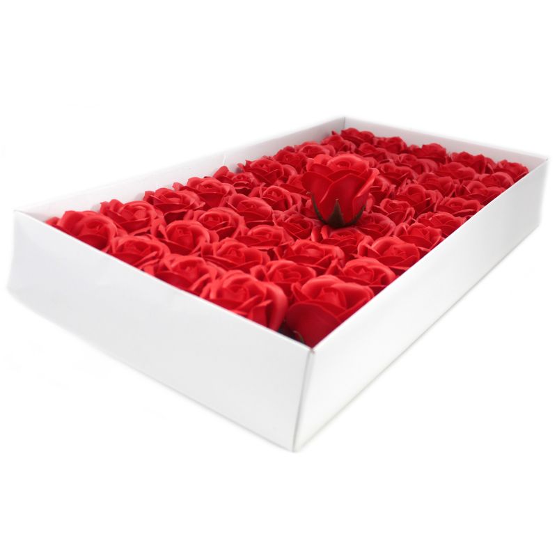 Craft Soap Flowers - Med Rose - Red