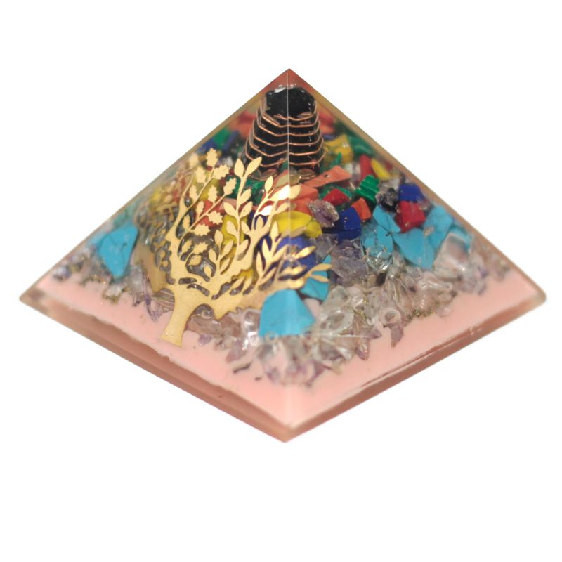 Lrg Organite Pyramid 70mm - Tree(earth base)