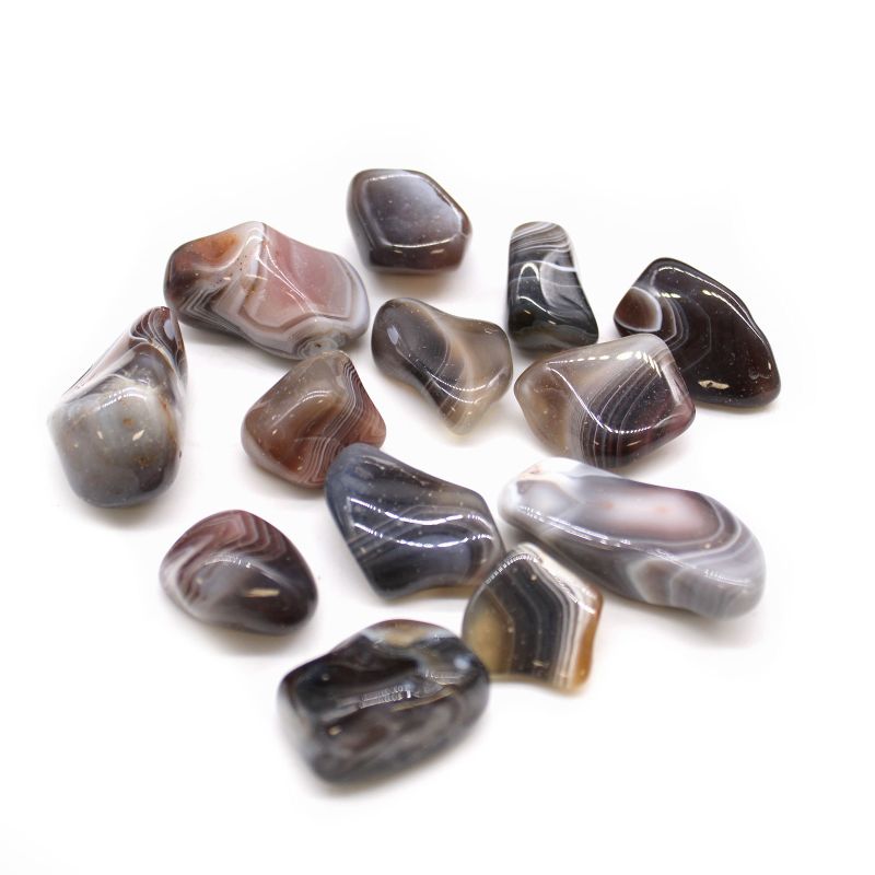 L Tumble Stone - Grey Agate