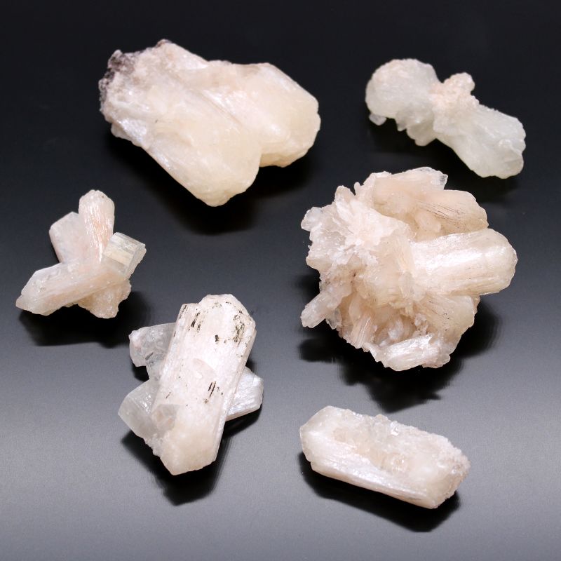 Set of 6 Stilbite Combination with Appophyllite 20-30mm