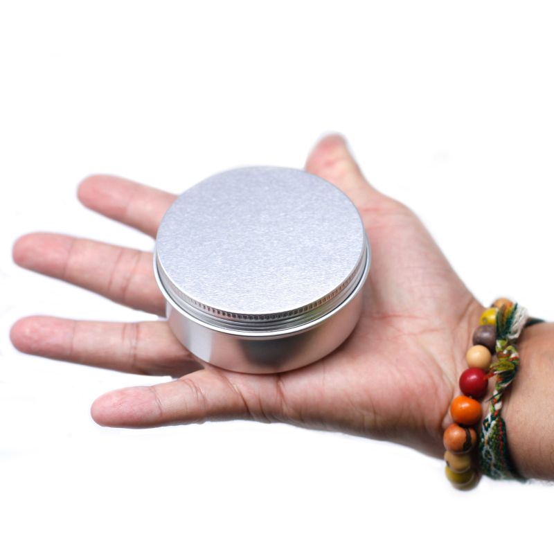 Aluminium Tin Box Round with Screw Top - 75x35mm (100ml)