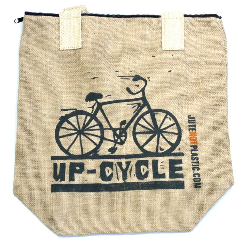 Eco Jute Bag - Up Cycle - (4 assorted designs)