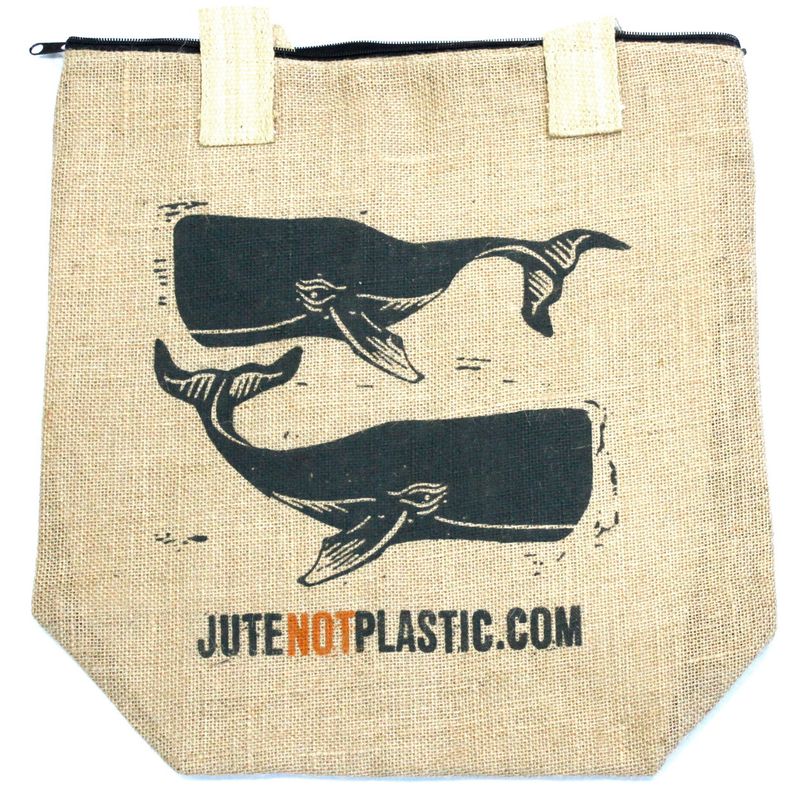 Eco Jute Bag - Two Whales (4 assorted designs)