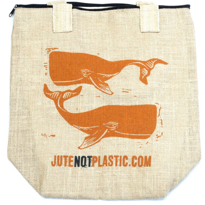 Eco Jute Bag - Two Whales (4 assorted designs)