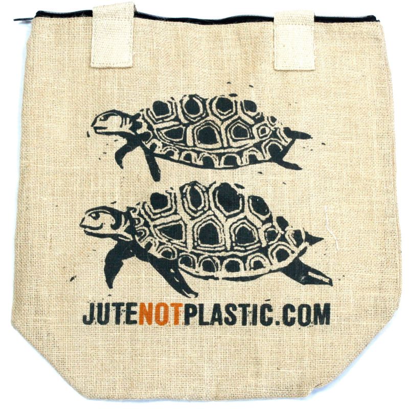 Eco Jute Bag - Two Turtles - (4 assorted designs)