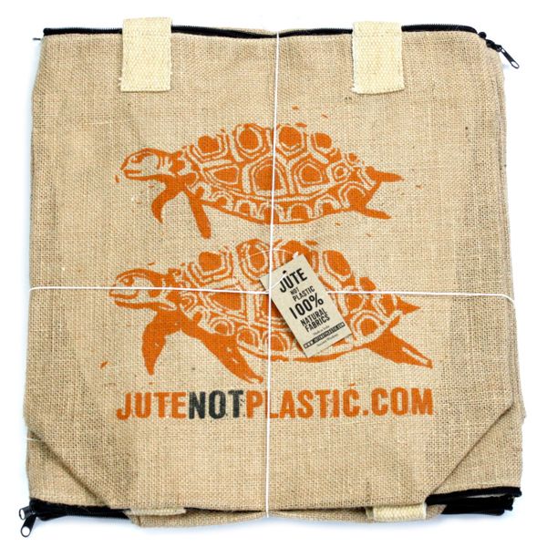 Eco Jute Bag - Two Turtles - (4 assorted designs)