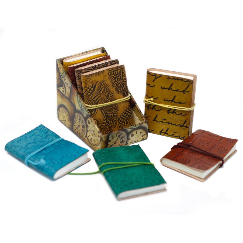 Mini Assorted Leather Notebooks (4x3")