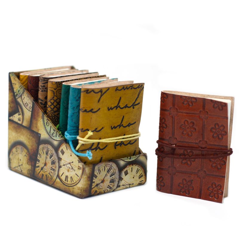 Mini Assorted Leather Notebooks (4x3")