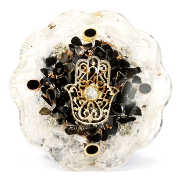 Orgonite Desk Power Packs - Hamsa with Selenite - Med
