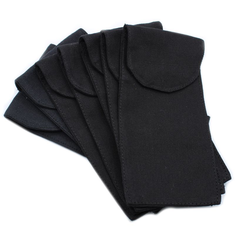Cotton Pouch for Gemstone Face Rollers 6.75oz - Black 9x19xcm