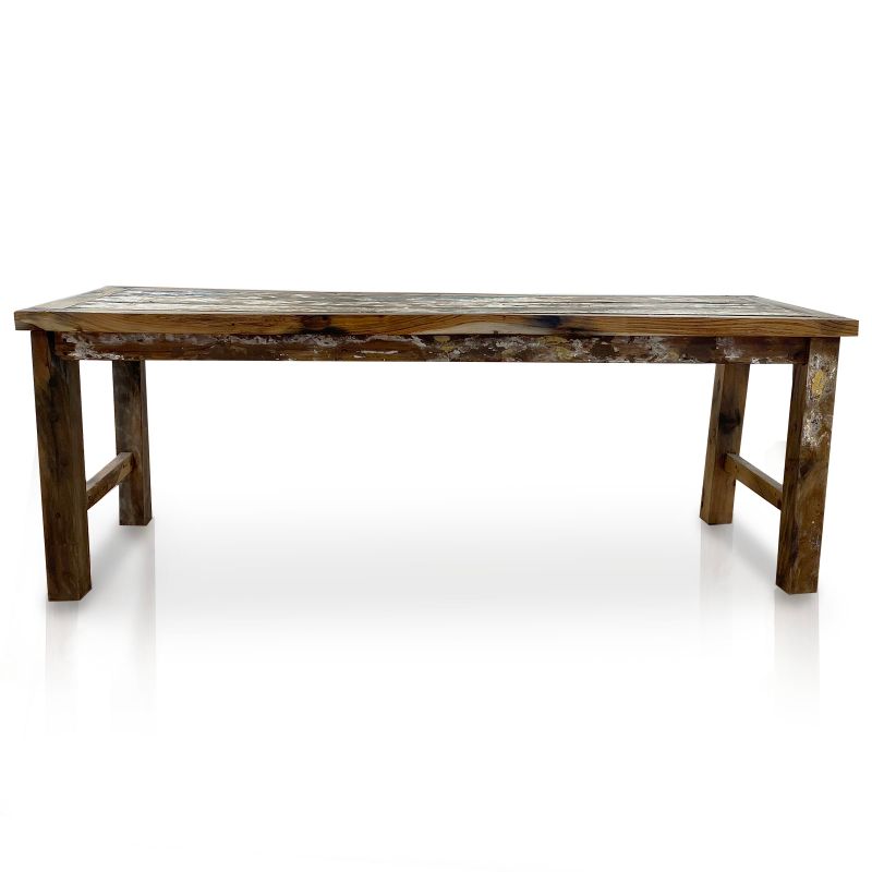 Recycled Teakwood Display / Dinning Table 1.8m / No Bottom Shelf