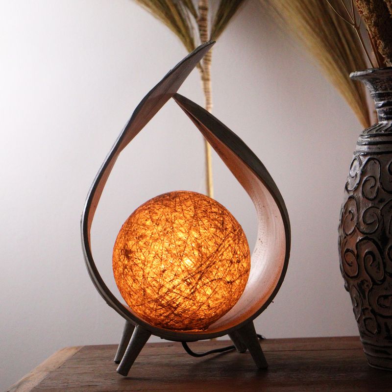 Natural Coconut Lamp - Whitewash Wrapover