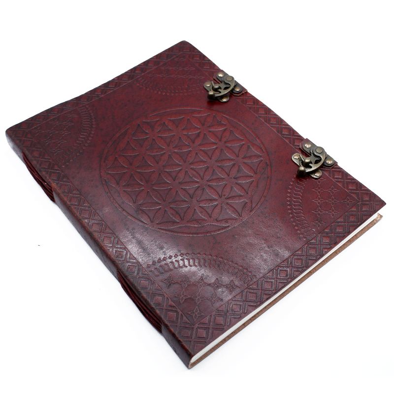 Huge Flower of Life Leather Book 10x13" (200 pages)