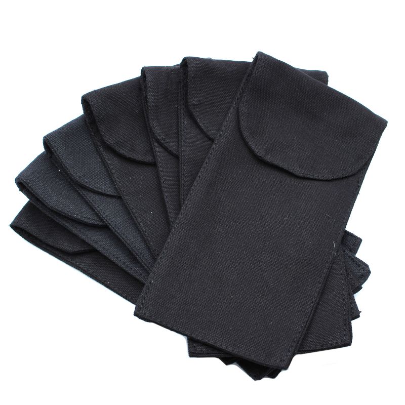 Cotton Pouch for Gemstone Face Rollers 6.75oz - Black 9x19xcm