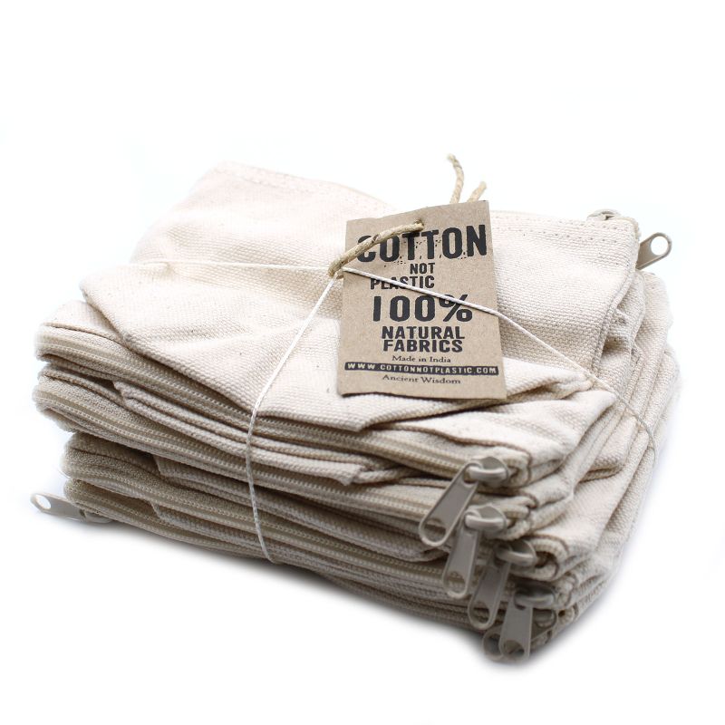 Natural Cotton Toiletry Bag 10 oz - Mini Pouch