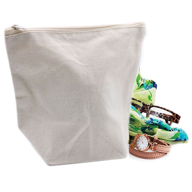 Natural Cotton Toiletry Bag 10 oz - Medium Pouch