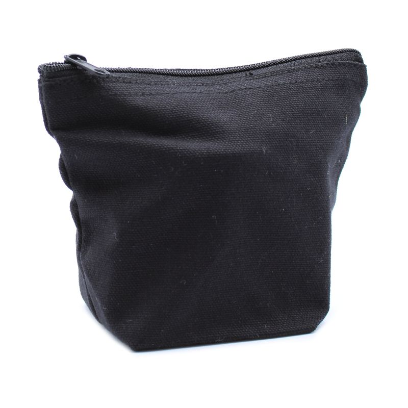 Black Cotton Toiletry Bag 10 oz - Mini Pouch