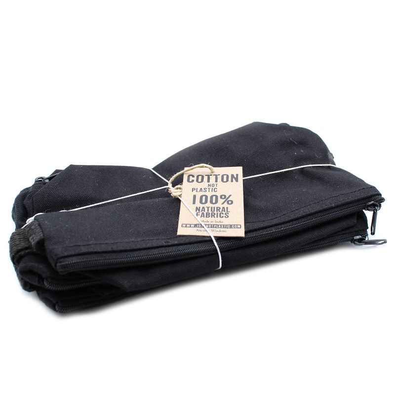 Black Cotton Toiletry Bag 10 oz - Hand Holder