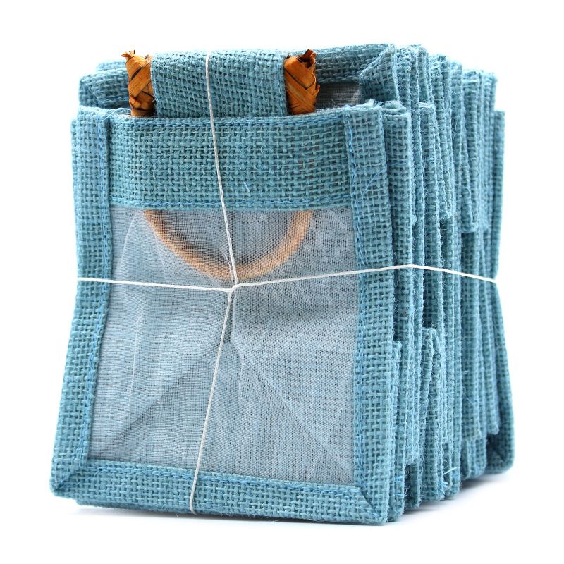 Pure Jute and Cotton Window Gift Bag - One Jar Teal