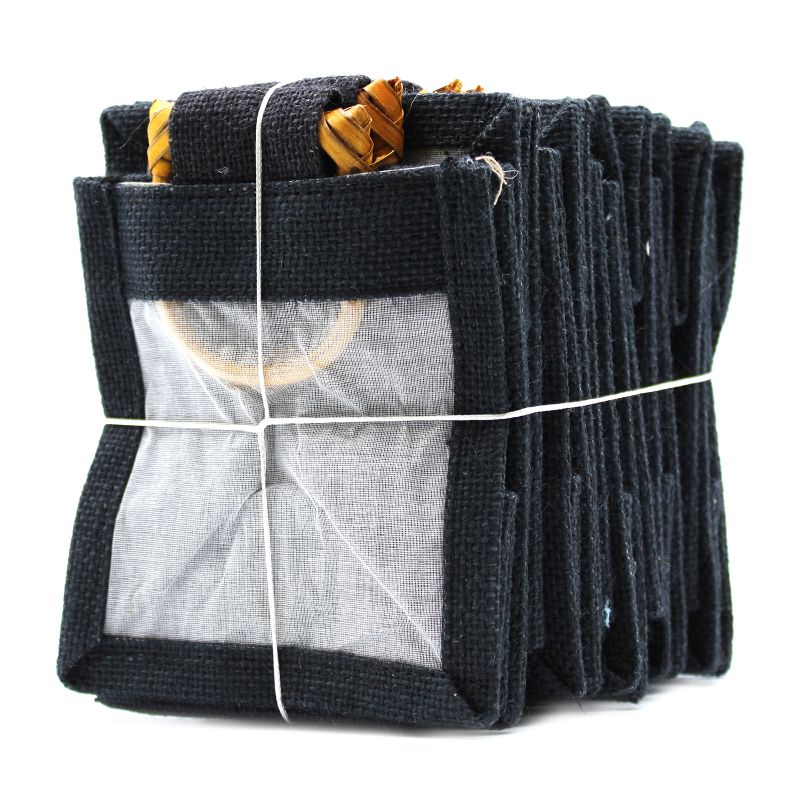 Pure Jute and Cotton Window Gift Bag - One Jar Black