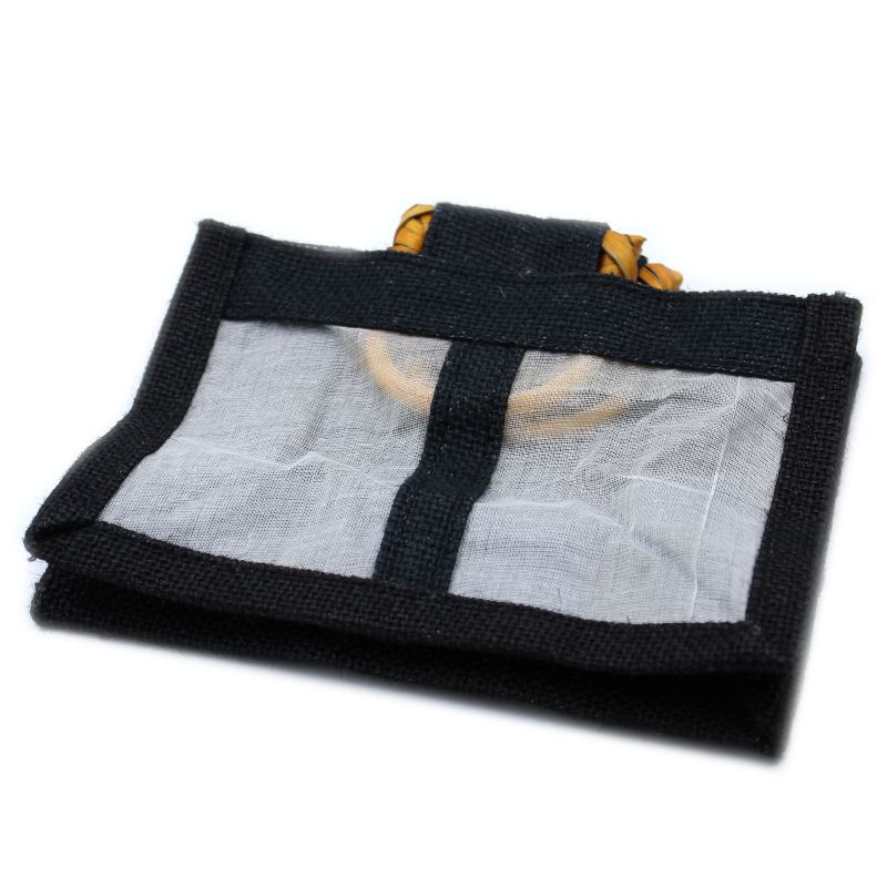 Pure Jute and Cotton Window Gift Bag - Two Jars Black