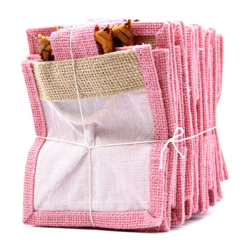 Pure Jute and Cotton Window Gift Bag - One Jar Rose
