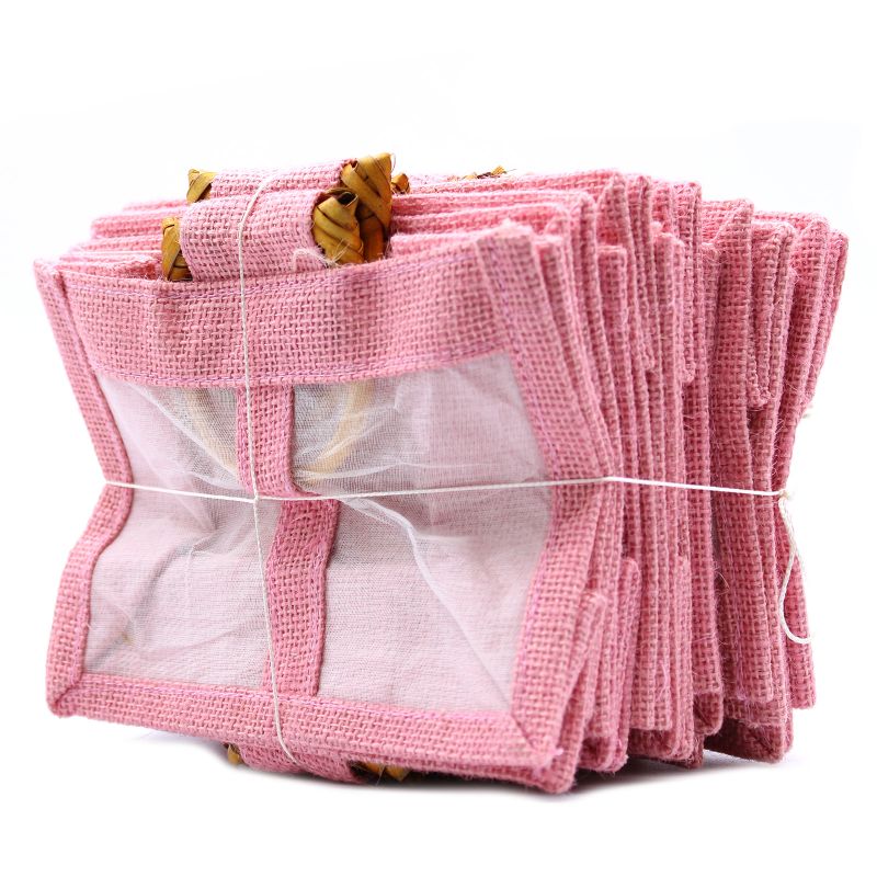 Pure Jute and Cotton Window Gift Bag - Two Jars Rose
