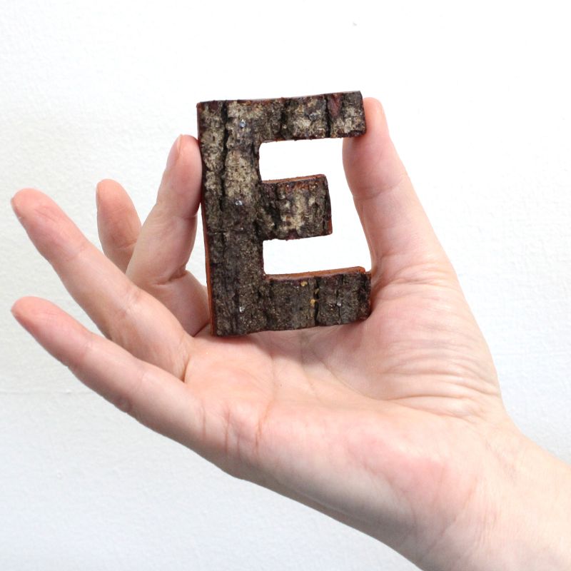 Rustic Bark Letter - "E" - 7cm