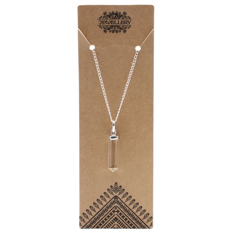 Gemstone Classic Point Pendant Necklace - Rock Quartz