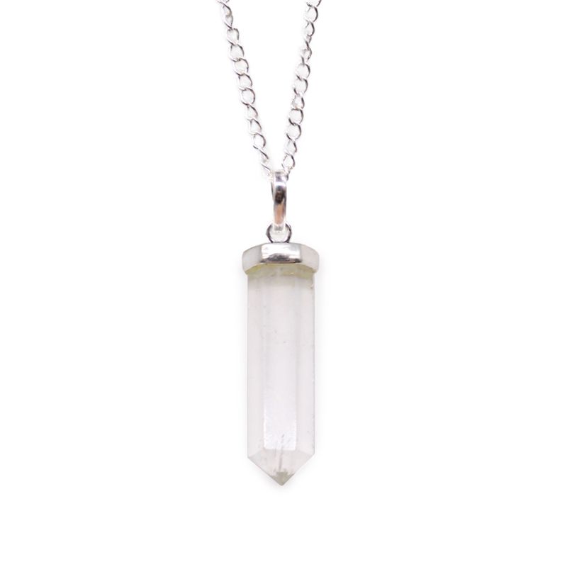 Gemstone Classic Point Pendant Necklace - Rock Quartz