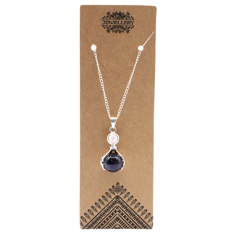 Gemstone Healing Hands Pendant Necklace - Amethyst