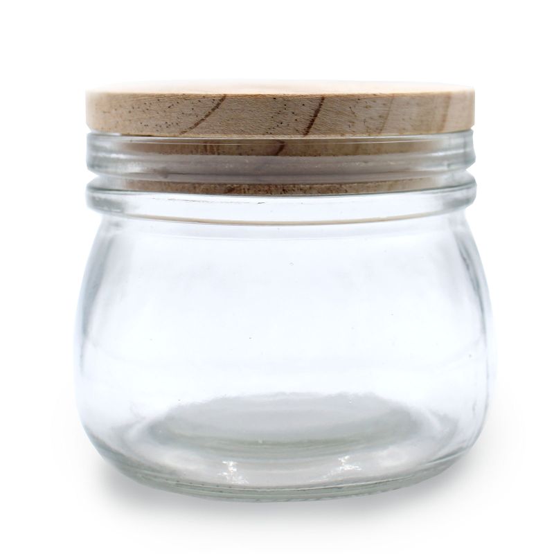 250ml Glass Jar with Plain Wood Lid