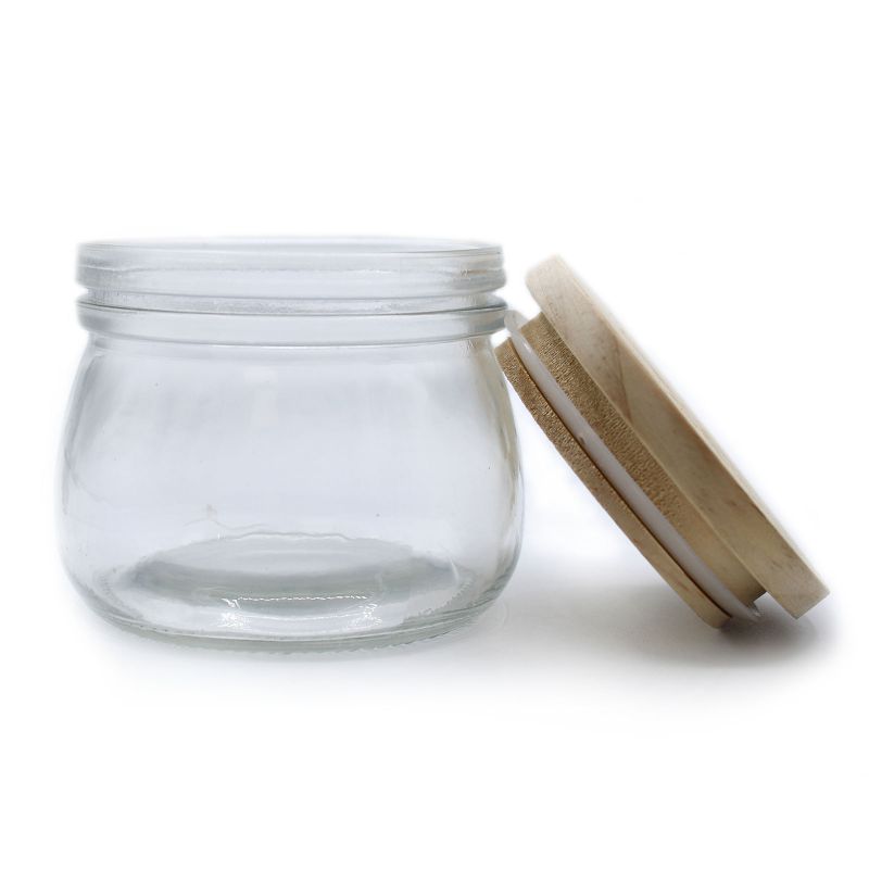 250ml Glass Jar with Plain Wood Lid
