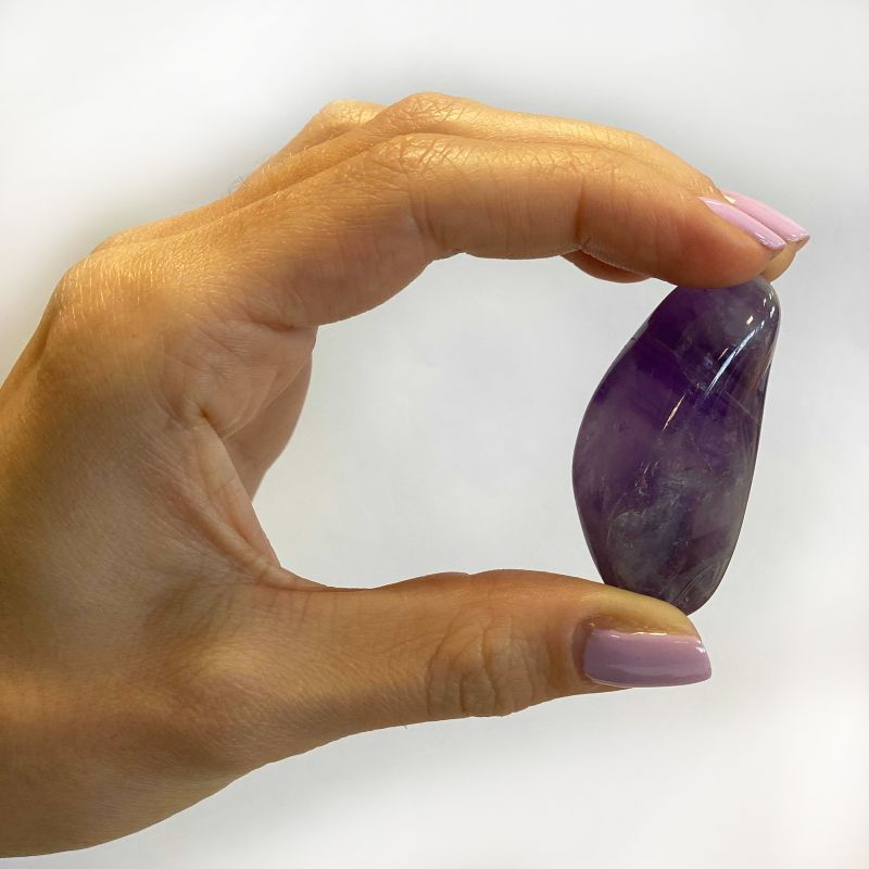 L Tumble Stone - Amethyst Banded Band A