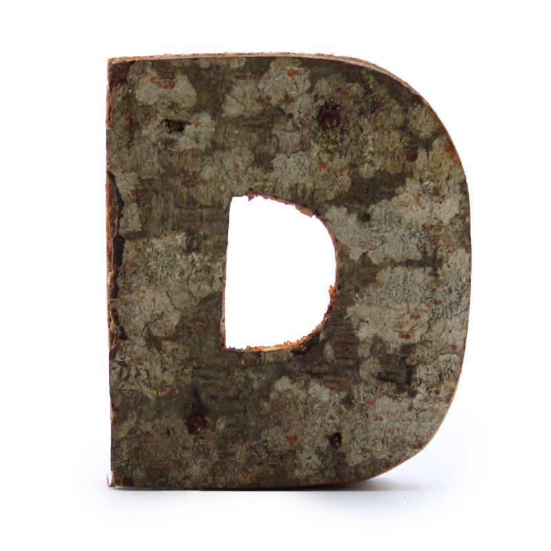Rustic Bark Letter - "D" - 7cm