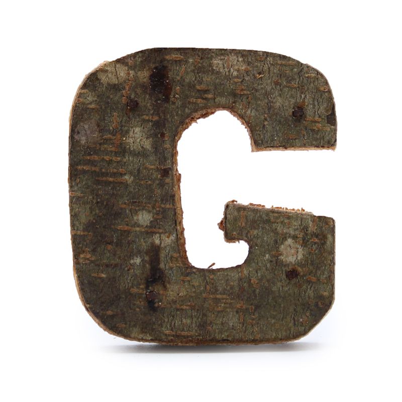 Rustic Bark Letter   - "G"  -  7cm