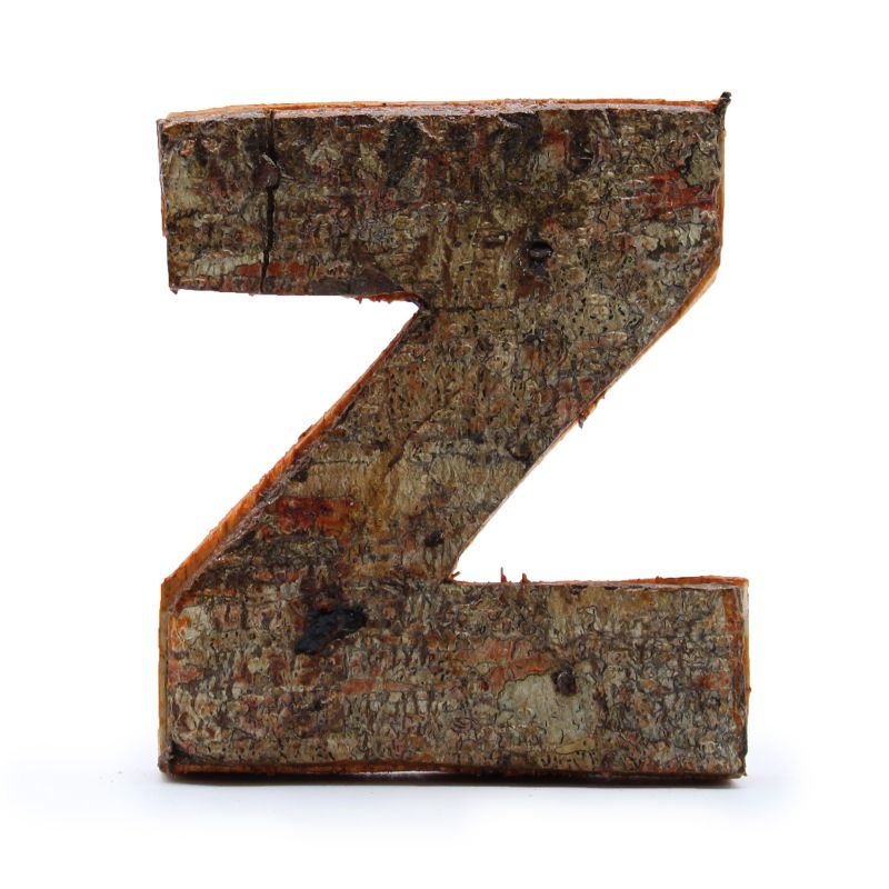 Rustic Bark Letter - "Z" - 7cm