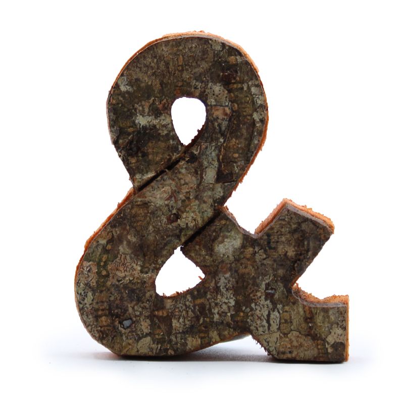 Rustic Bark Letter - "&" - 7cm